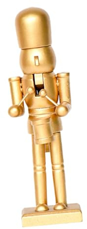 Cabilock Cascanueces Dorado De Madera Figura De Soldado Cascanueces De Adorno Decorativo para Centro De Mesa De Fiesta De Cumpleaños De Madera Navideño
