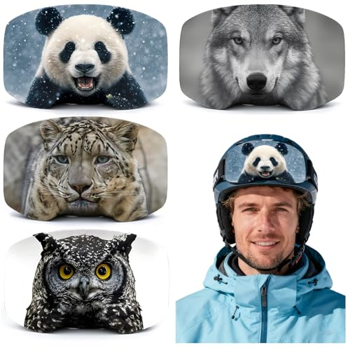 WEINIBAO 4 Piezas Funda Protectora para Gafas de Esquí, Protege Contra Arañazos, Funda para Gafas de Esquí Portabilidad para Hombres Mujeres, Protector Gafas Esqui para Viajes Après-Ski