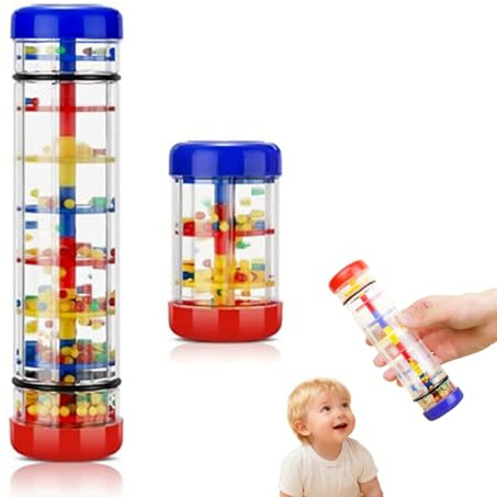 Rainmaker Baby Toy – 2 Pack Baby Rattle Toys Rain Stick, Sensory Music & Auditory Instruments, Baby Rattles 6-12 Months, Engaging Musical Toys for Early Sensory Development