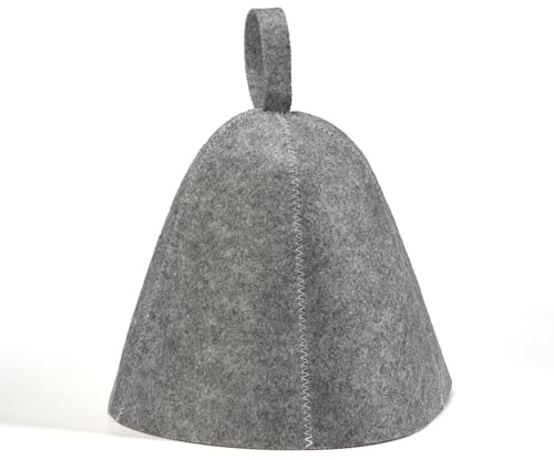 Songella Cappello Da Sauna in Feltro Berretto Grigia Cuffia Doccia Anticalore Protezione Della Testa, Per Donna Uomo
