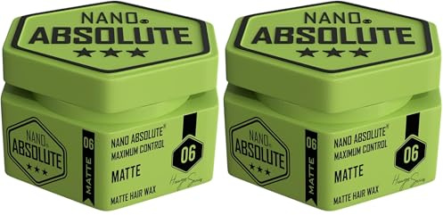Nano Absolute Matte Hair Wax 140ml | Haarwachs | Haar Styling Wachs | Haargel | Gel Wax | haar wax herren | barbershop Hair Styling (140ml, 06- Matte) (Packung mit 2)