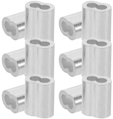 SOESFOUFU 200 Pezzi Morsetti per Cavi Metallici in Alluminio a Doppio Foro, Manicotti per Fune in Metallo Resistenti alla Corrosione, Accessori per Sollevamento e Fissaggio Industriale