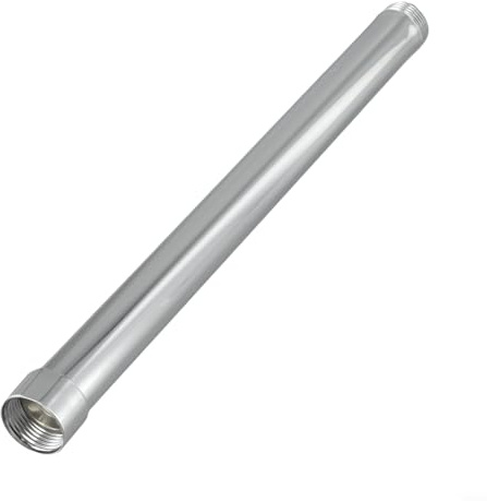 Dusch-Verlängerungsstange aus Edelstahl, 30 cm, verstellbarer Duschkopf-Verlängerungsarm mit Halterung, für Duschstange für Badezimmer, Schwarz, Silber, Grau (Silber)