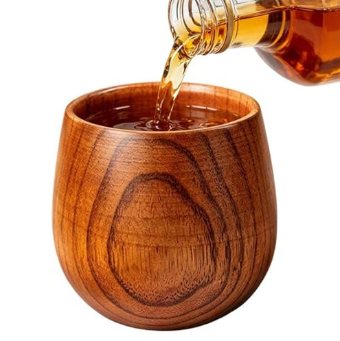 Generico Bicchiere Old Fashioned in,Tumbler Da Uomo Di Legno Artigianale - Bicchieri Bourbon In Legno Per Uomo Da Bere | Da Cocktail Liquori Birra Compleanno Pensionamento Matrimonio Vacanza E Festa