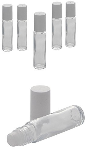 Deostick Flaschen zu 10ml, Kosmetex klare Glas Roll-On, Deo-Roller zum Selbst Befüllen, 6× 10 ml