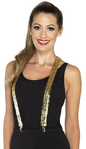 PARTY DISCOUNT Hosenträger mit Pailletten, gold