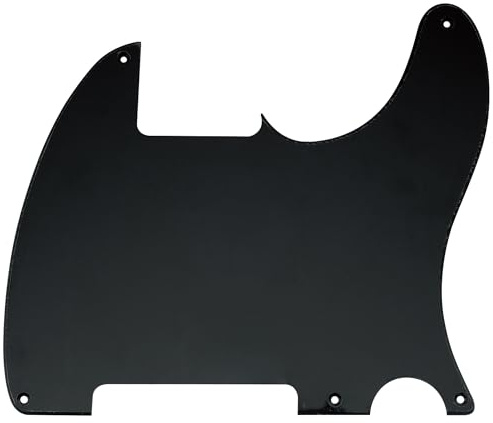 Musiclily 5 Löcher Vintage TL Pickguard Schlagbrett 1 lagig Schwarz | für Fender American/Mexikanische 50s Esquire E-Gitarre