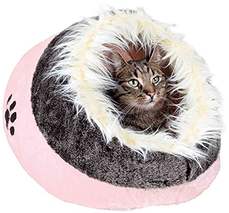 Trixie 36301 Kuschelhöhle Minou, 35 × 26 × 41 cm, rosa/grau
