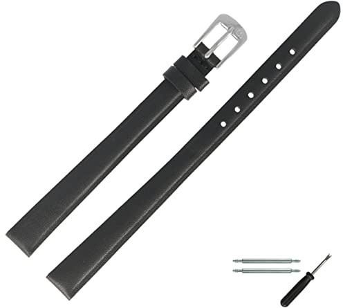 MARBURGER Uhrenarmband 8mm Leder XL Glatt Mit Naht - Werkzeug Montage Set 66008