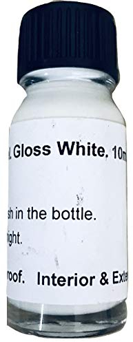 1 x 10ml White Heat Resistant Touch Up Paint. Repair Scratches on Bath, Shower, Tile, Cooker, Furniture, White Appliances, Bath, Tiles, Freezer, Washing Machine.