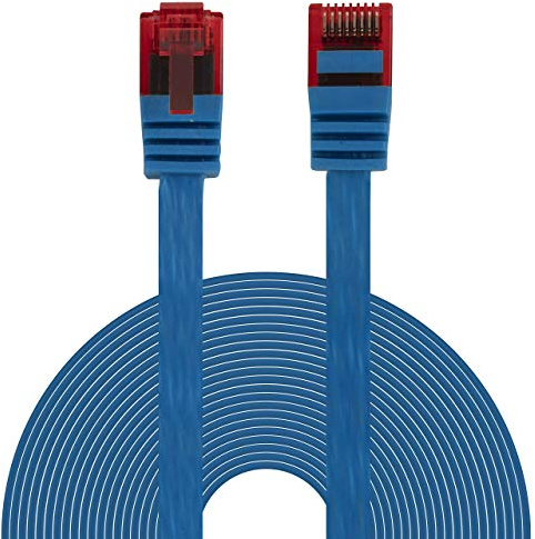 BIGtec Ethernet LAN Kabel 2m flexibles flaches Netzwerkkabel Patchkabel blau flachband Cable Gigabit DSL ISDN Flachbandkabel Verlegekabel RJ45 Stecker