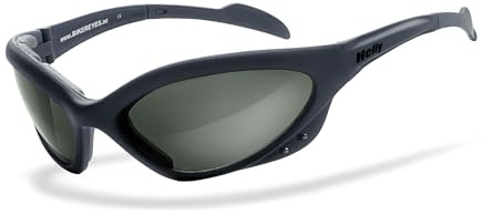 HELLY® - No.1 Bikereyes® | Motorradbrille Bikerbrille – winddicht & Antibeschlag beidseitig, UV400, HLT® Sicherheitsglas – Motorradsonnenbrille gepolstert für Jethelm & Chopper - Top Tragegefühl
