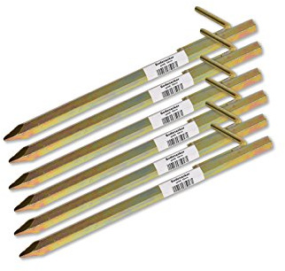 Bodenanker Heringe 30cm -K&B Vertrieb- Erdnagel Erdanker Erdspieß Bauanker Nagel Zelt Zelthering 303 (4 Stück)