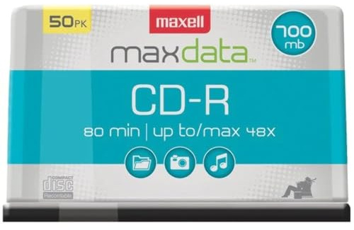 Maxell 623251/648250 700MB 80-Minute CD-Rs (50-ct Spindle),Blue