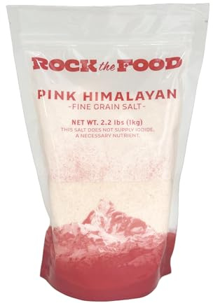 Rock The Food | Pink Himalayan Salt Bulk, 2.2lb. Bag | Fine Grain Salt | Suitable as Table Salt