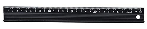L-Type Cutting Ruler Aluminum Alloy Metal Craft Safety Ruler Measurement Drafting Tool with Rubber Strip for Measuring Leather (L-Type 30cm)