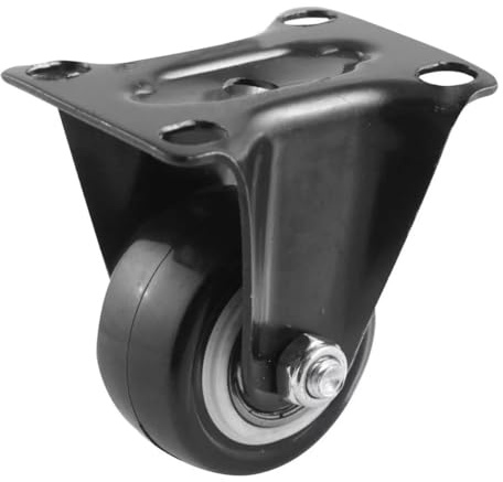 CABLEPELADO Rueda Fija industrial sin freno | Unidireccionales | Rueda para Muebles | Poliuretano | No ralla suelo | Silenciosa | Aptas para soportar cargas hasta 30 Kg | Diámetro 40 mm | Negro