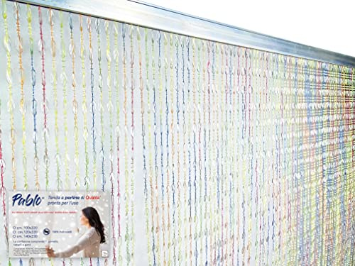 Tex family Pablo © Perlenvorhang, Mehrfarbig, aus PVC, geräuschdämpfend, mit Metallstange, 100 x 220 cm