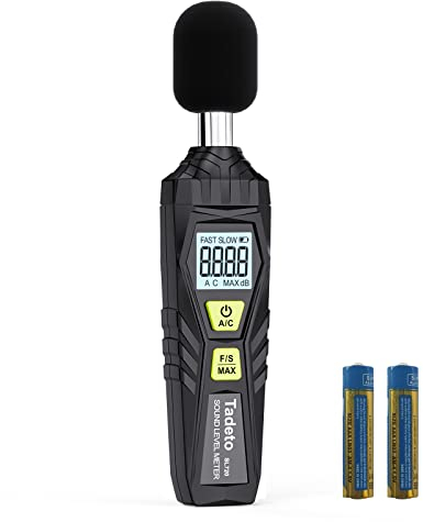Schallpegelmessgerät, Tadeto Digital Tragbare Schallpegelmesser 30dB bis 130dB mit LCD-Display A/C Gewichtet für Heimwerkstätten