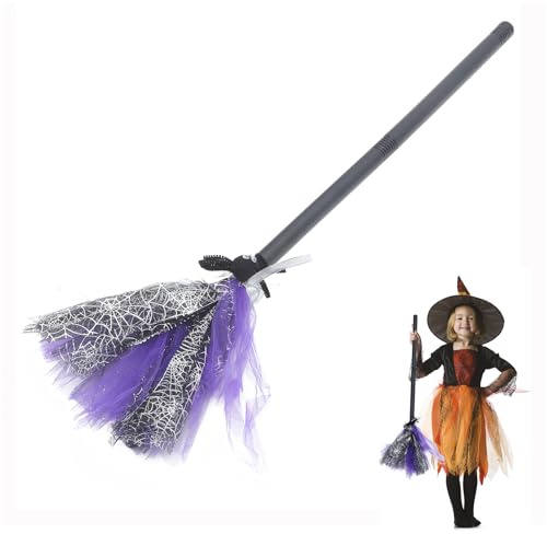 VICASKY Hexenbesen - Hexen Besen Halloween Hexenbesen Cosplay Besen Prop Witch Broom Accessoire Für Photo Booth Zubehör Halloween Dekorationen