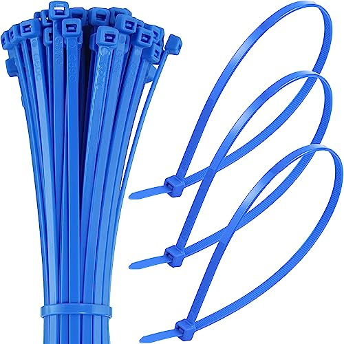 150mm Blue Cable Ties – Pack of 100, 6 Small Zip Ties/Tie Wraps, Nylon, 18kg Tensile Strength, Self-Locking – Just Cable Ties