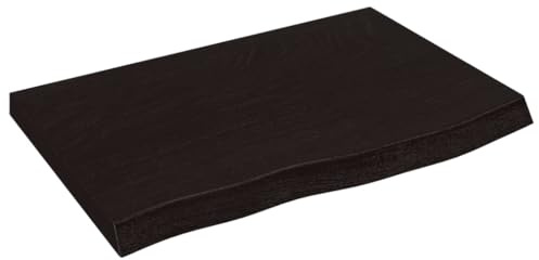 vidaXL Wandregal Dunkelbraun 60x40x(2-4) cm Massivholz Eiche Behandelt