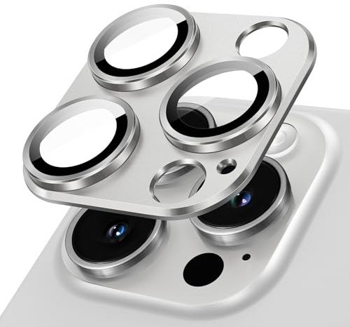 JETech Protection Objectif Caméra pour iPhone 15 Pro/15 Pro Max, Blanc
