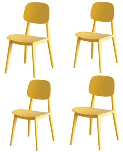 PIPOEI 4er Set Gartenstuhl Stapelstuhl Hochlehner Stuhl aus Kunststoff Witterungsbeständig Bistrostuhl Campingstuhl stapelbar Terrassenstuhl Balkon Esszimmerstuhl Stühle 06
