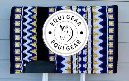 EQUIGEAR Western Show Horse Satteldecke aus neuseeländischer Wolle, Western-Design, handgefertigte Satteldecke, Wollpolster, Sensor Flex (Anpassung möglich), WK35 (36x42)