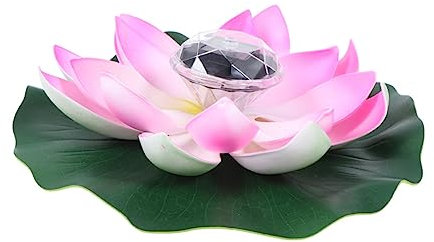 Homoyoyo Solarbetriebenes Dekorationslicht Künstliche Seerosen Schwimmende Led-leuchten Teichdekoration Solar-lotusblumen-lichtbecken Schwebendes Licht Aufleuchten Lampe Draussen Laterne