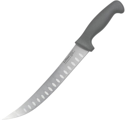 LeMuna 10 Inches Butcher Breaking Knife - Meat Slicing Knives Curved Slicer Carver - Forged German Stainless Steel with Ergonomic Handle