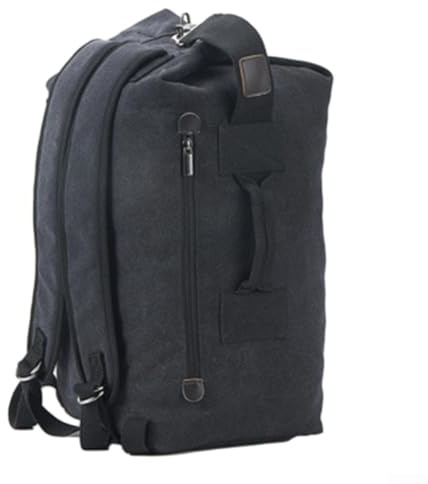 Outdoor-Reiserucksack, Segeltuch-Rucksack, Seesack für breite Palette von Anwendungen, Reisen, Camping, Sport und andere Aktivitäten, Schwarz , A
