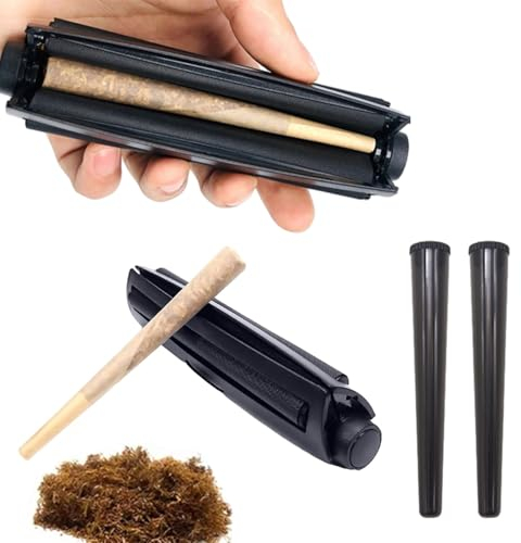 Zigarettenroller,1 Stück Joint Drehmaschine 110mm Mit 2 Stück Zigarettenaufbewahrungsröhren,Drehmaschine Zigaretten,Konische Drehmaschine,Drehmaschine Joint Für Drehtabak
