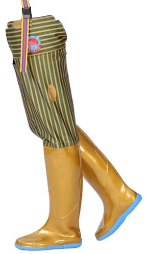 BERRIHORT Watstiefel Hip Wader Watstiefel für Damen, Dicke Sohle, leicht, wasserdicht, mit Verstellbarer Schnalle, leicht zu tragen(Size:35 EU)