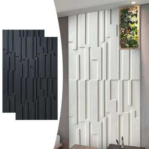 Innovz Panneau Mural Decoratif 2pcs Panneaux Muraux en PU 3D pour La Décoration des Murs Intérieurs, Panneau de Revêtement(Black)