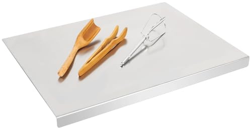 XTDMJ Stainless Steel Chopping Board, 40 x 30cm Large Cutting Boards Heavy Duty for Meat Cheese Vegetable Fruit Baking Pastry