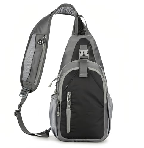 volumoon Bolsa de Pecho para Hombres Mujeres, Mochila Cruzada Ligero, Bandoleras Pequeñas con Correa Ajustable y Múltiples Compartimentos, Bolsos Cruzados para Viajar Ciclismo Deportes Senderismo