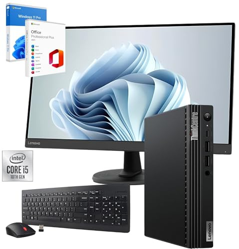 Lenovo Think centre Mx0Q mini PC | Core i5-10500T fino a 3,8 GHz |16GB RAM |1 Tera SSD NVMe | HDMI USB Type-C Win11 Pro Wifi MSOffice Garanzia 36 Mesi (PC+MONITOR27+TASTIERA E MOUSE)