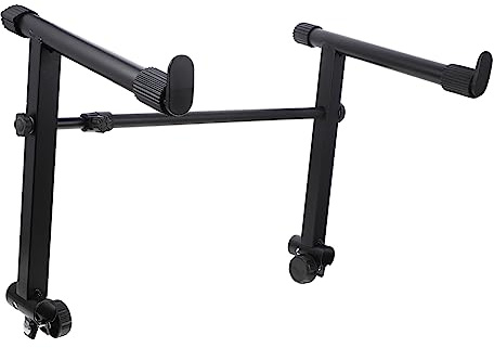 UPKOCH Supporto per Tastiera Musicale Regolabile in Altezza Struttura in Ferro Resistente e Protezione Antigraffio per Piano Elettrico e Organo Elettronico da Casa o Palco