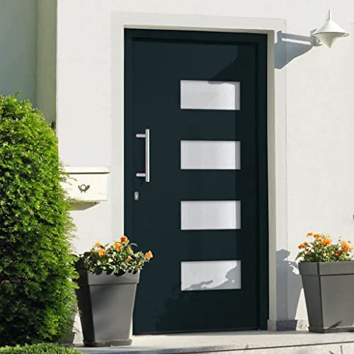 Willood Haustür Aluminium und PVC Anthrazit 100x200 cm Anthrazit Links