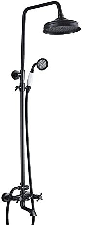 chandelier 3 Way Shower System Wall Mounted Retro Mixer Shower Combo Set with High Pressure Fall Shower Head, Handheld Shower and Tub Spout Faucet Bathroom Hardware chandelier