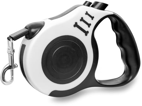 Kiss of the World-Guinzaglio per Cani Allungabile 5 mt - Guinzaglio per Cani Retrattile con Gancio in Acciaio Inox a 360° - Guinzaglio Cane fino a 15kg, Nylon Resistente, Impugnatura Ergonomica