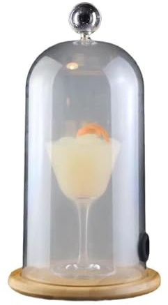 Smoking Cloche for Food Drinks, Smoking Cloche Acrylic Dome, Cocktail Smoker Dome Accessory, for Kitchen Restaurant Bar Backyard BBQ (24cm)