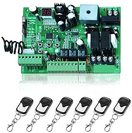 Electric Gate Opener Kit, Universal Type 24V Board for Automatic Double Arms Swing Gate Opener Control Board Panel Smart Control Center System,for Gate(6 Remote 24v)