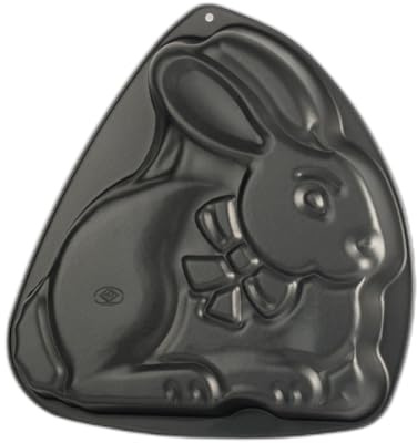 OPIROS Molde de aluminio antiadherente para tartas de Navidad, Pascua, cumpleaños, fiestas (forma de conejo)