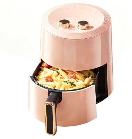 Easnuroz 3.7L Household Air Fryer Light Fat Air Fryer Large -capacity Multifunctional Air Double Knob Operation [Energy Class A+++](Pink)