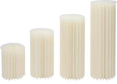 4 jarrones plegables de cartón para flores de boda, columnas de flores de papel (40 cm, 60 cm, 80 cm, 100 cm), cilindro plegable con placas de PVC, para bodas, fiestas