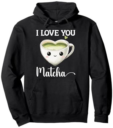 Tasse à matcha Kawaii I Love You en forme de cœur Sweat à Capuche