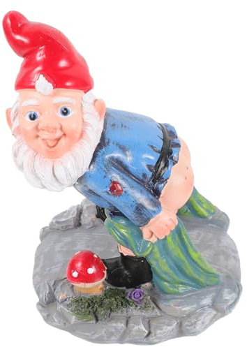 Toyvian Figurita de Duende para Jardín Adorno de para Decoración Exterior Estatua de Duende para Patio y Césped Accesorio Divertido para Jardín y Paisaje