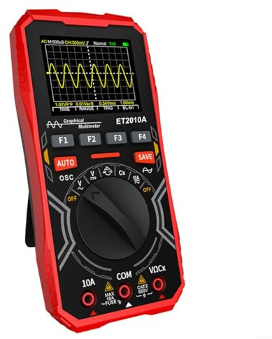 HomeVortex ET2010A Digital Handheld Oscilloscope Multimeter 1MHz Bandwidth 2.5Msps Sampling Rate AC DC 600V With 2.4 Inch Color Screen Data Storage Function